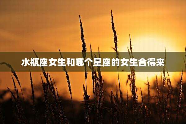 水瓶座女生和哪个星座的女生合得来