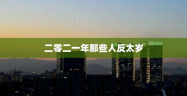 二零二一年那些人反太岁
