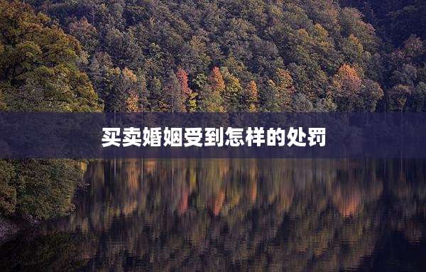 买卖婚姻受到怎样的处罚