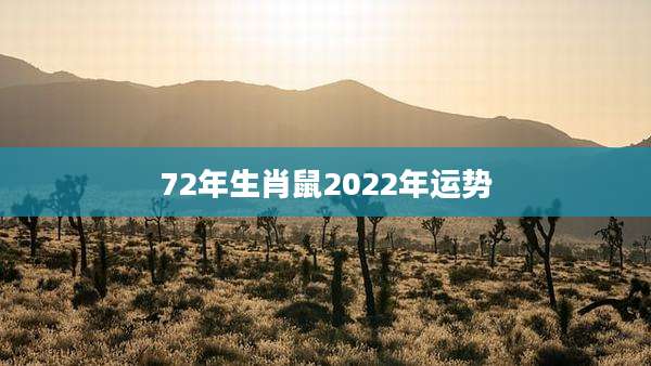 72年生肖鼠2022年运势