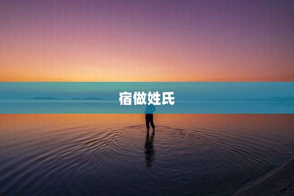 宿做姓氏