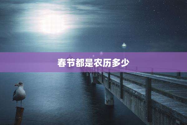 春节都是农历多少
