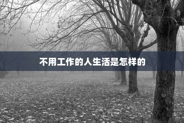 不用工作的人生活是怎样的