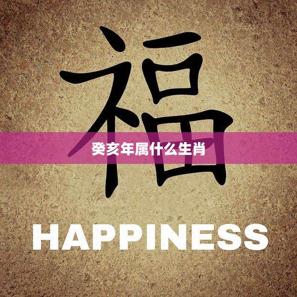 癸亥年属什么生肖