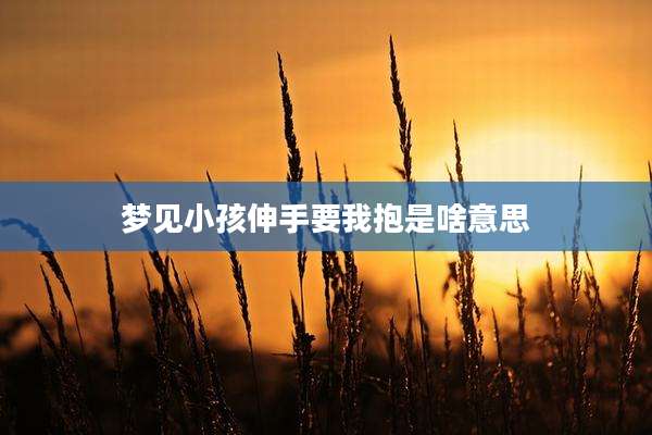 梦见小孩伸手要我抱是啥意思