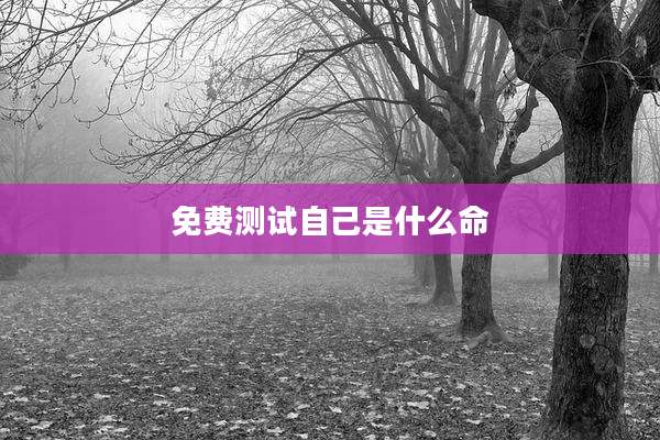 免费测试自己是什么命