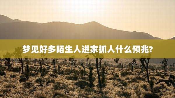 梦见好多陌生人进家抓人什么预兆?