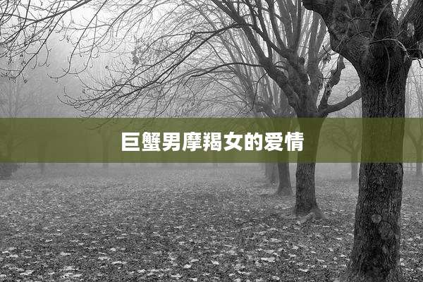 巨蟹男摩羯女的爱情