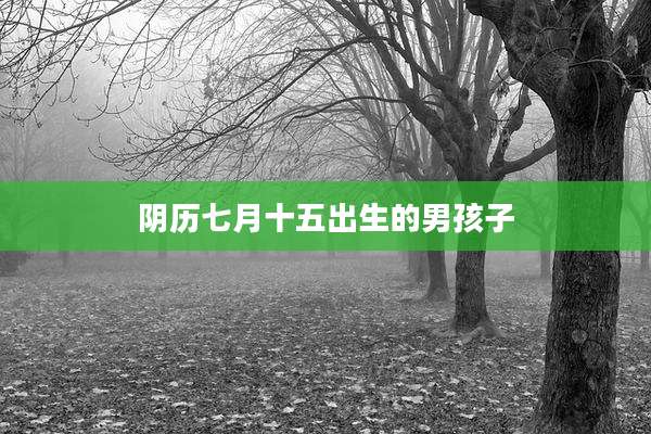 阴历七月十五出生的男孩子