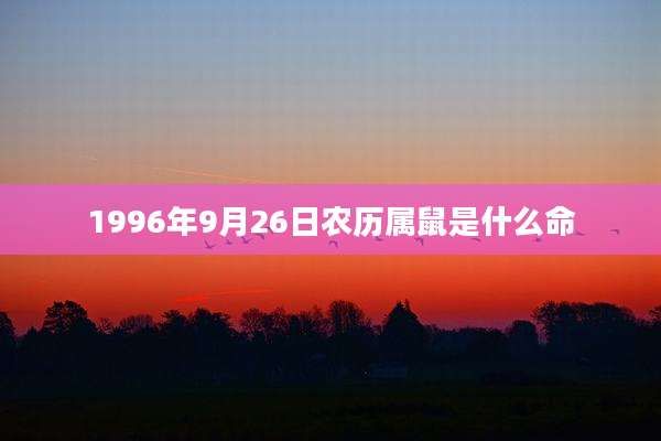 1996年9月26日农历属鼠是什么命