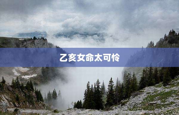 乙亥女命太可怜