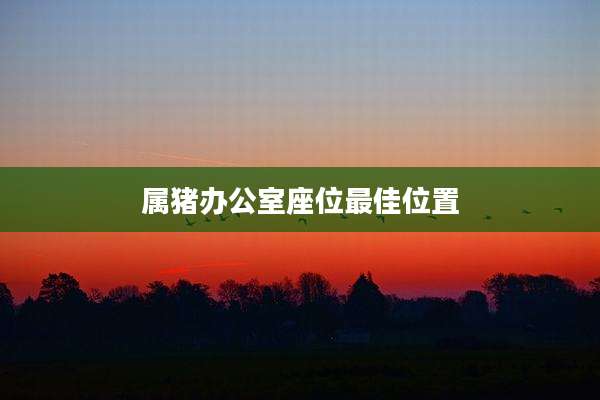 属猪办公室座位最佳位置