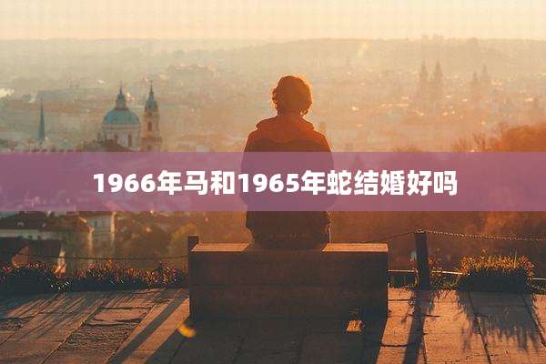 1966年马和1965年蛇结婚好吗