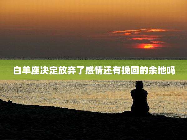 白羊座决定放弃了感情还有挽回的余地吗