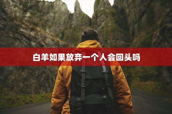 白羊如果放弃一个人会回头吗