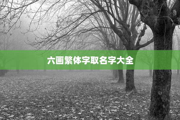 六画繁体字取名字大全