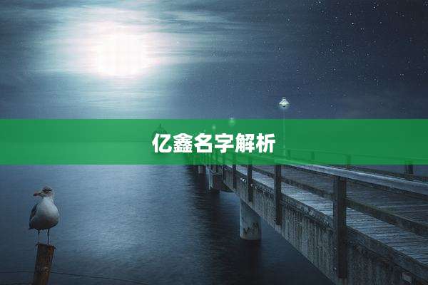亿鑫名字解析