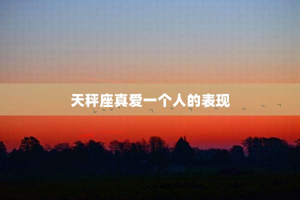 天秤座真爱一个人的表现
