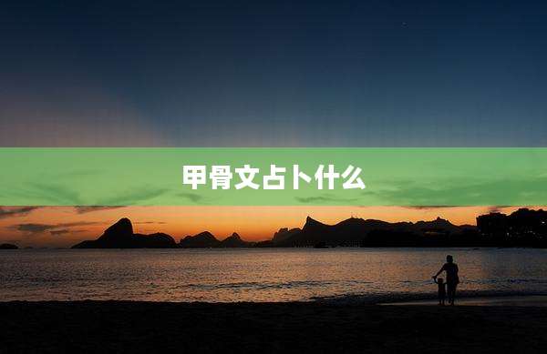 甲骨文占卜什么