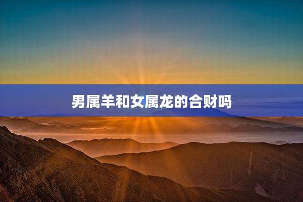 男属羊和女属龙的合财吗