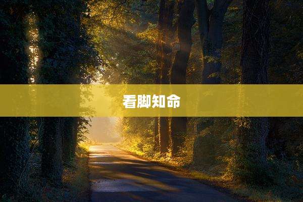 看脚知命