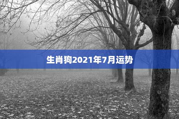 生肖狗2021年7月运势