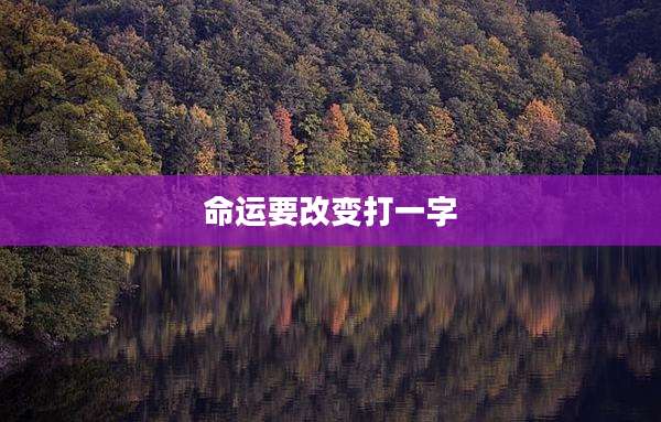 命运要改变打一字