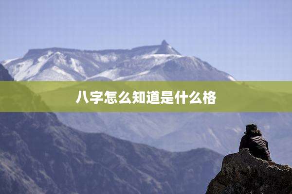 八字怎么知道是什么格