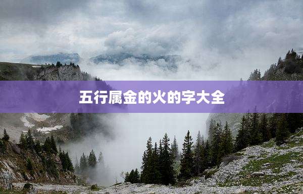 五行属金的火的字大全