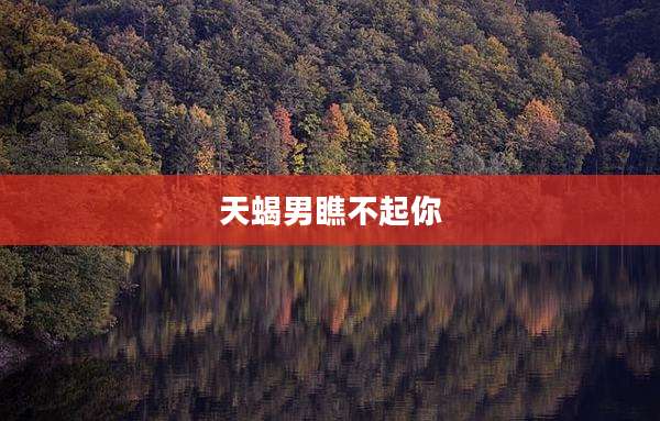 天蝎男瞧不起你