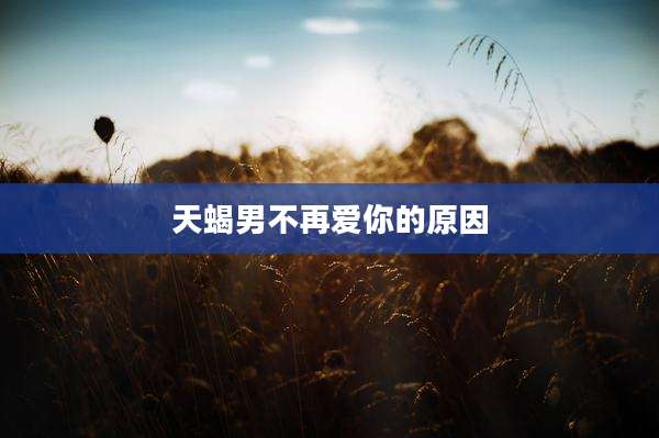 天蝎男不再爱你的原因
