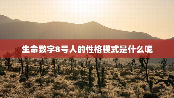 生命数字8号人的性格模式是什么呢