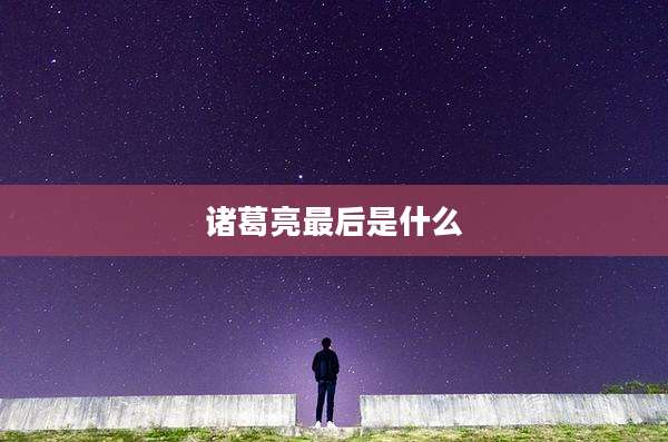诸葛亮最后是什么