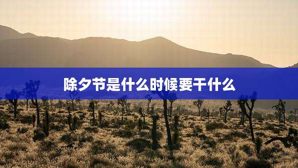 除夕节是什么时候要干什么