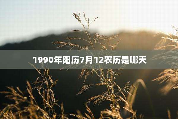 1990年阳历7月12农历是哪天