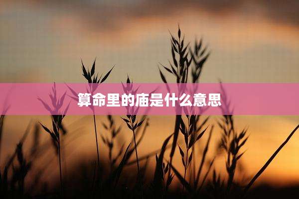 算命里的庙是什么意思