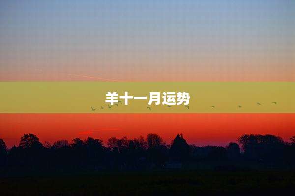 羊十一月运势