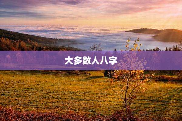 大多数人八字