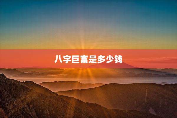 八字巨富是多少钱