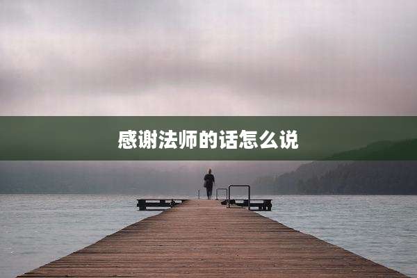 感谢法师的话怎么说