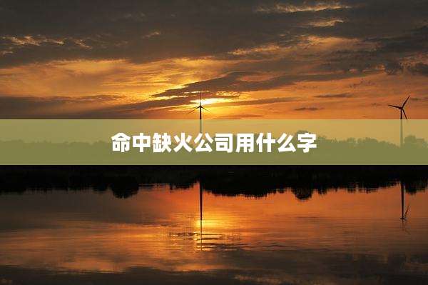 命中缺火公司用什么字