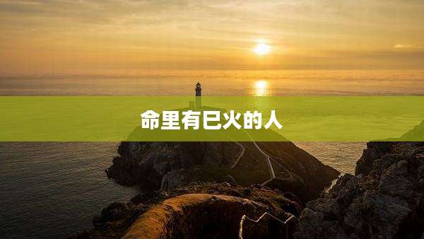 命里有巳火的人