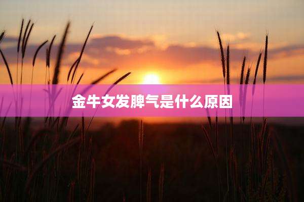金牛女发脾气是什么原因