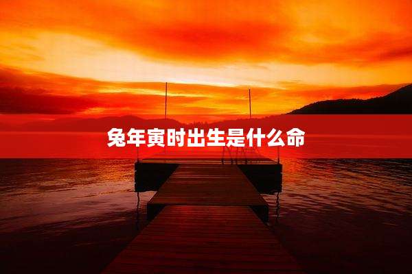 兔年寅时出生是什么命
