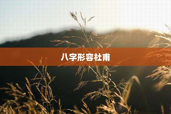 八字形容杜甫