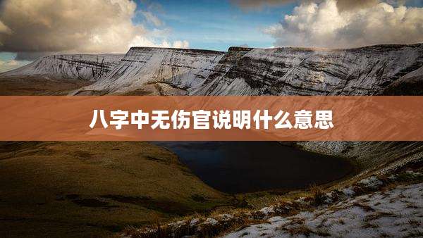 八字中无伤官说明什么意思