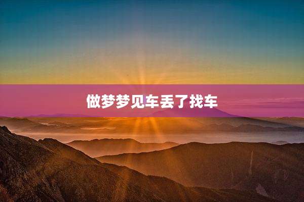 做梦梦见车丢了找车