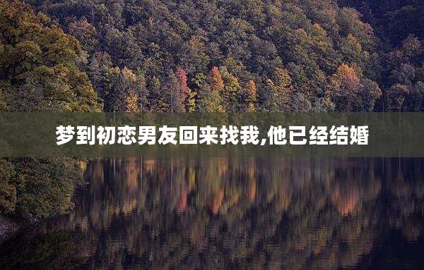 梦到初恋男友回来找我,他已经结婚