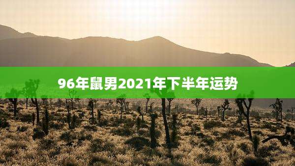 96年鼠男2021年下半年运势
