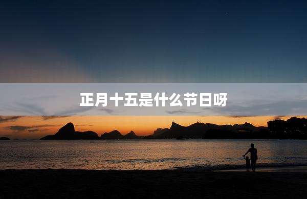 正月十五是什么节日呀